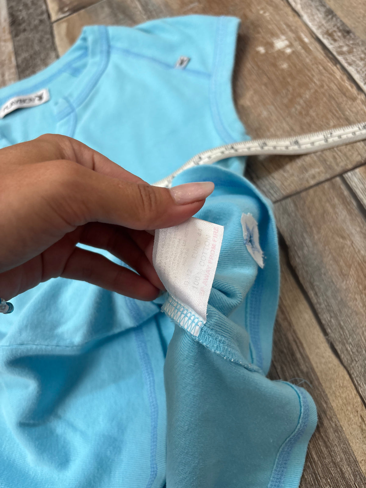 Playboy turquoise baby tee star print size 10
