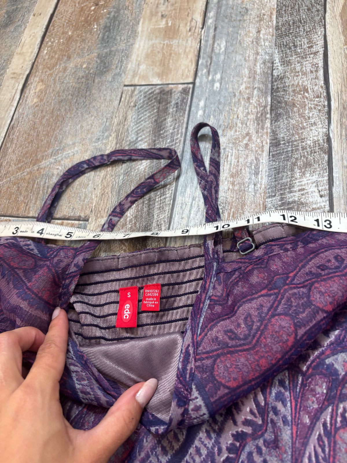 EDC purple cami top paisley size S