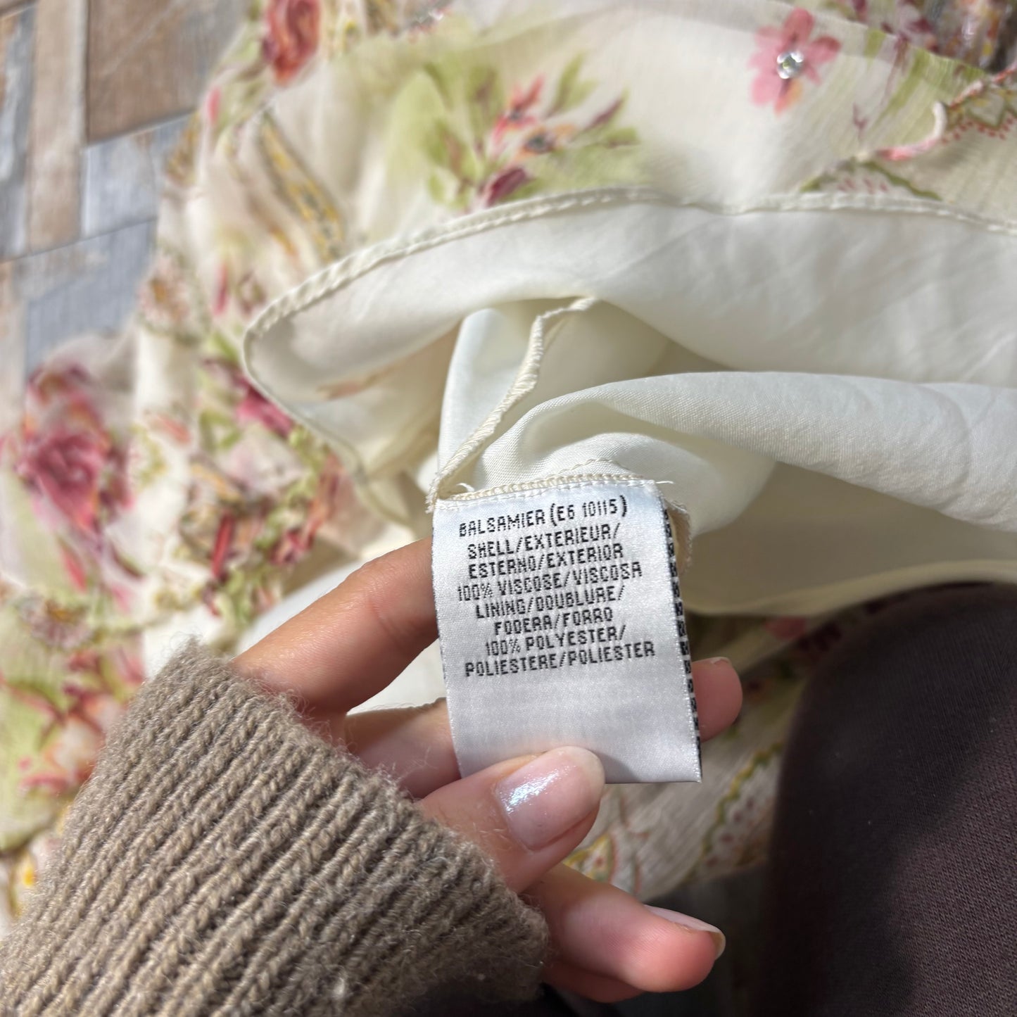 Derhy midi dress cream floral size S