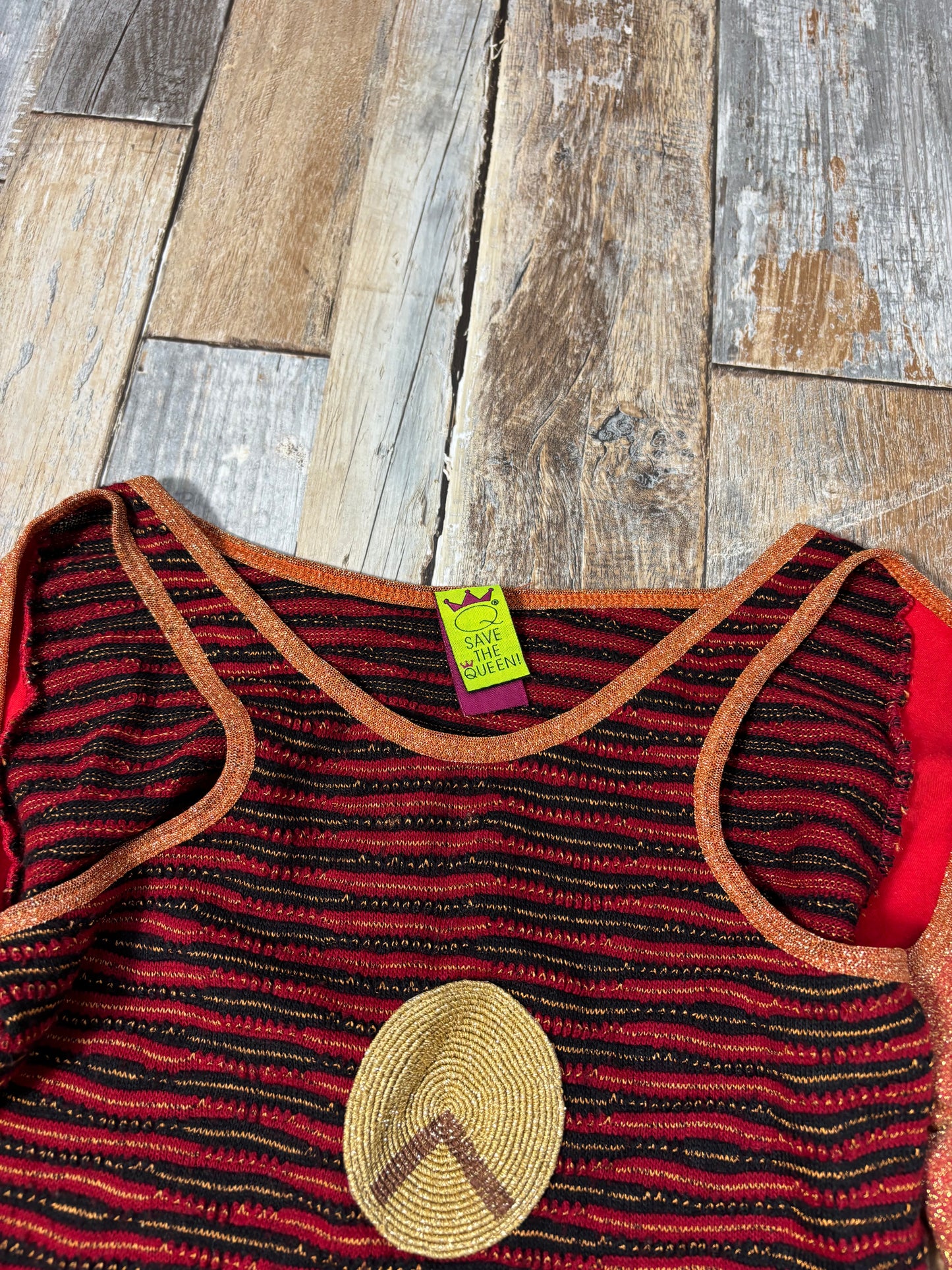 Save the Queen off the shoulder long sleeve red flare size M