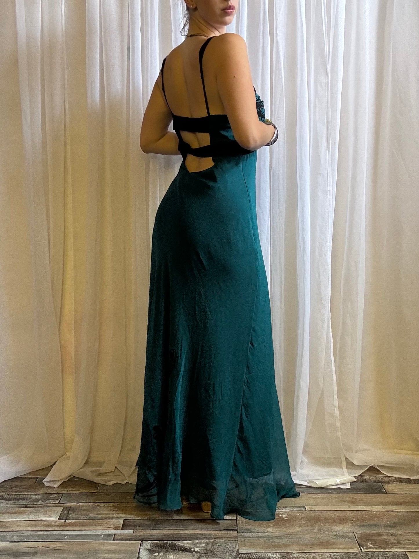 Karen Millen silk butterfly maxi dress size 12