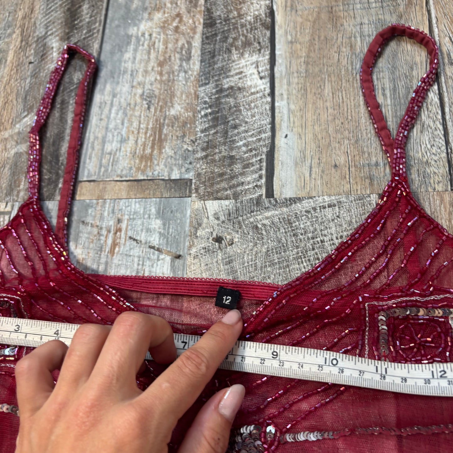 sheer butterfly sequin cami top pink size 10