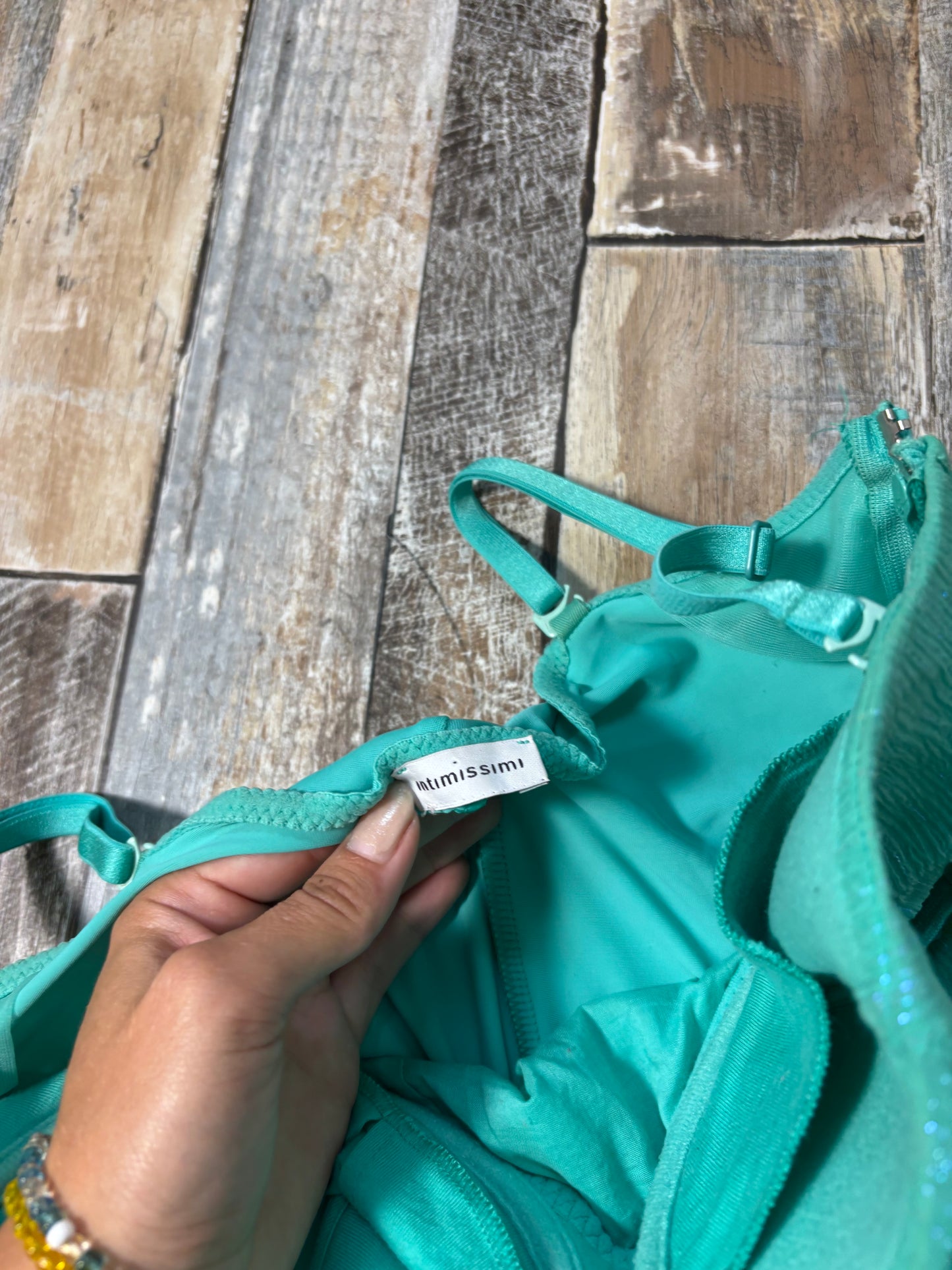 turquoise Intimissimi cami sequin detail size S