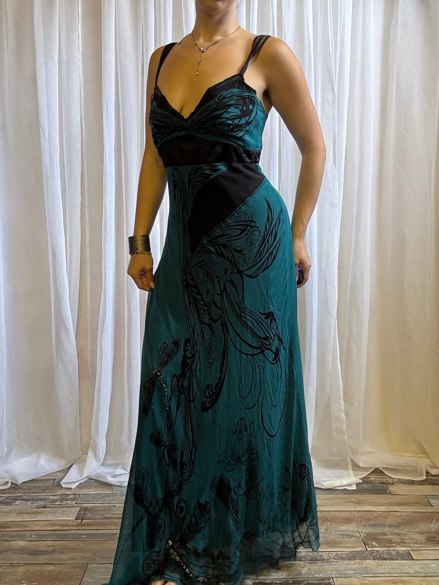 Karen Millen silk butterfly maxi dress size 12