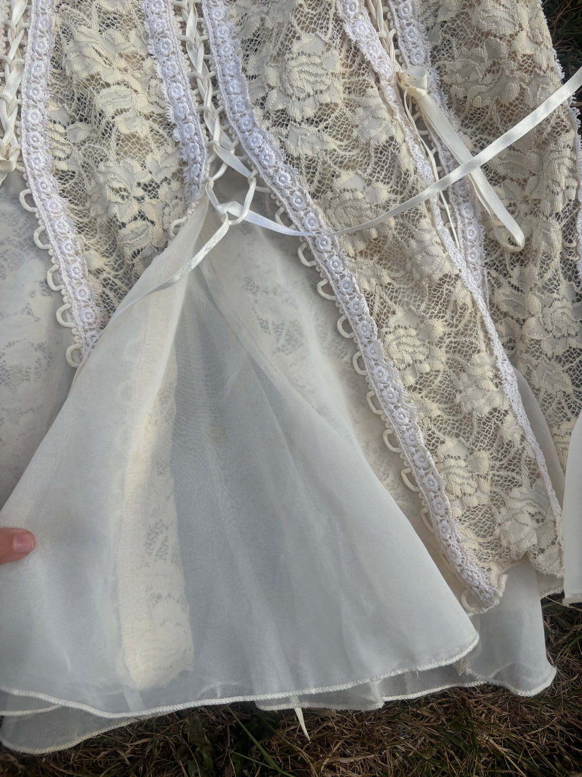 Catwalk Collection cream corset mini dress lace size S - M