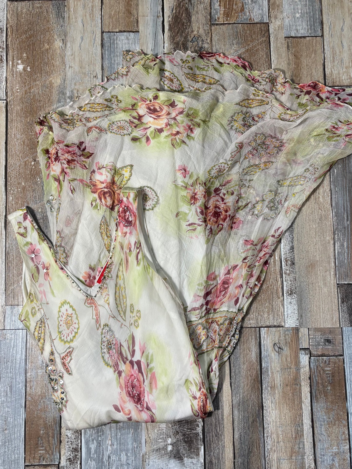 Derhy midi dress cream floral size S