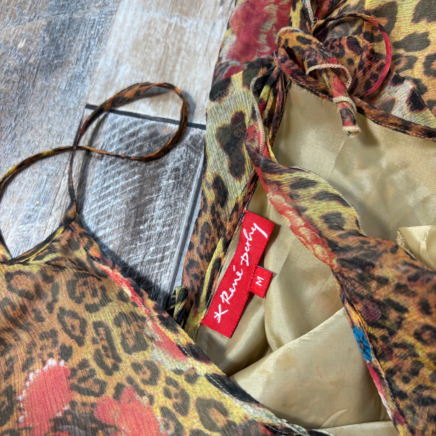 Derhy silk dress animal print size M