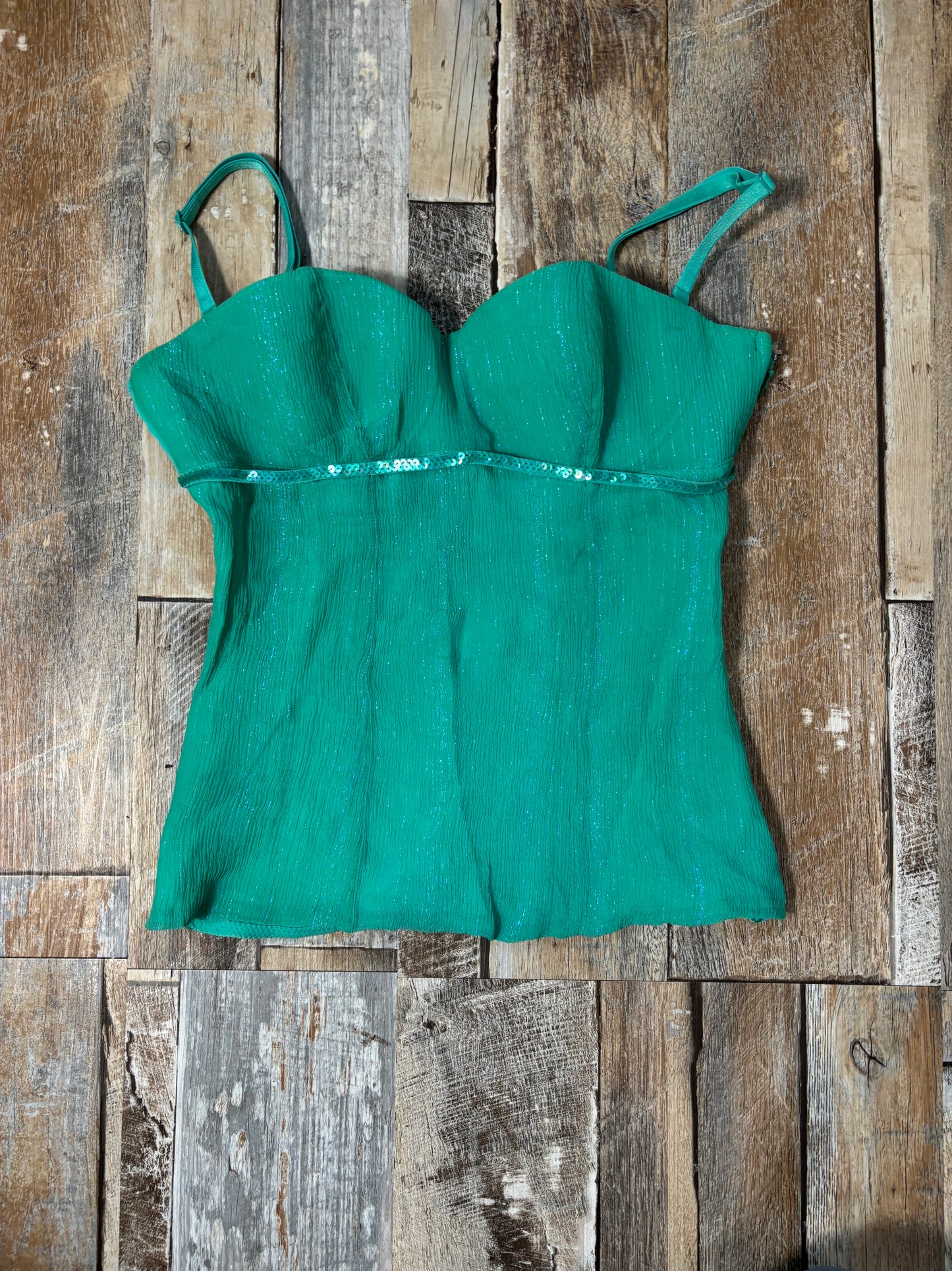 turquoise Intimissimi cami sequin detail size S