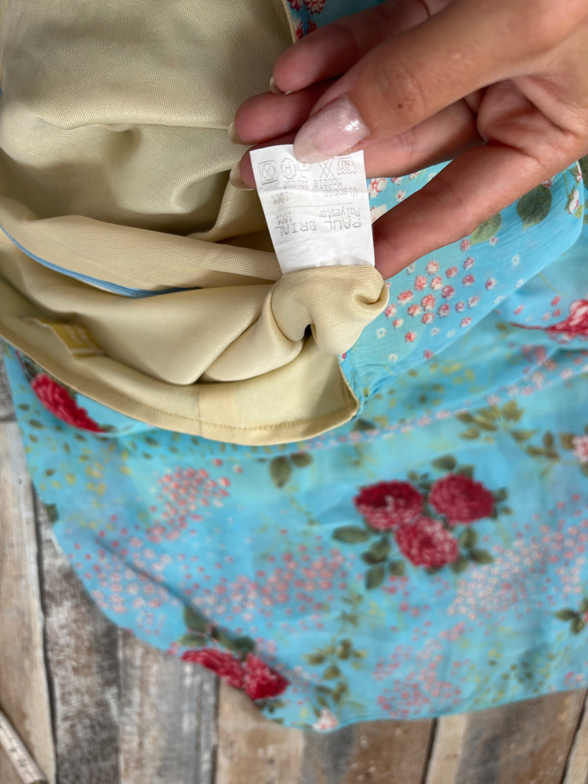 midi skirt blue asymmetrical hem floral ruffle size S