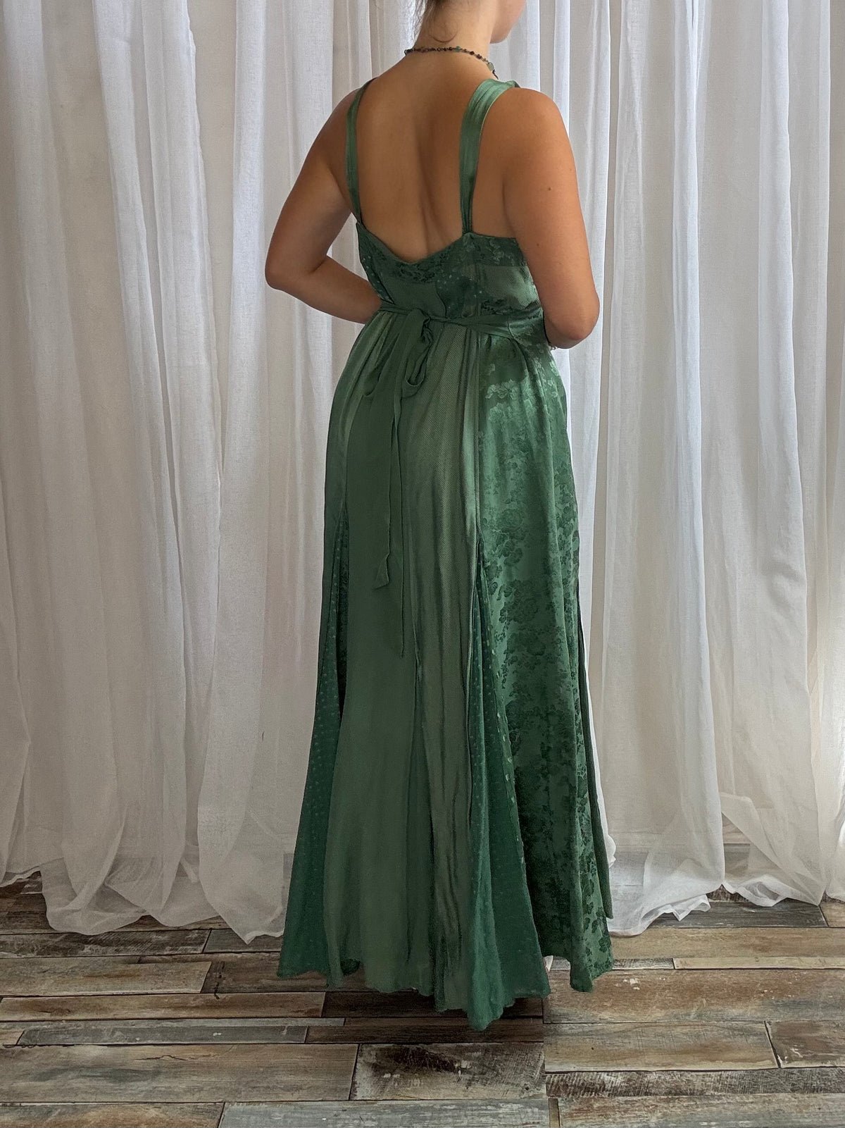 Monsoon silk blend maxi dress green fairy floral size 12