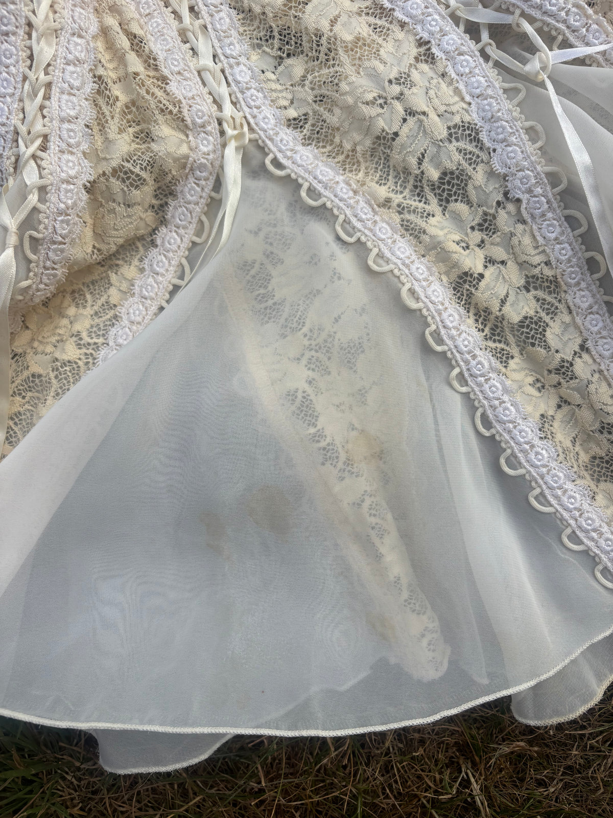 Catwalk Collection cream corset mini dress lace size S - M