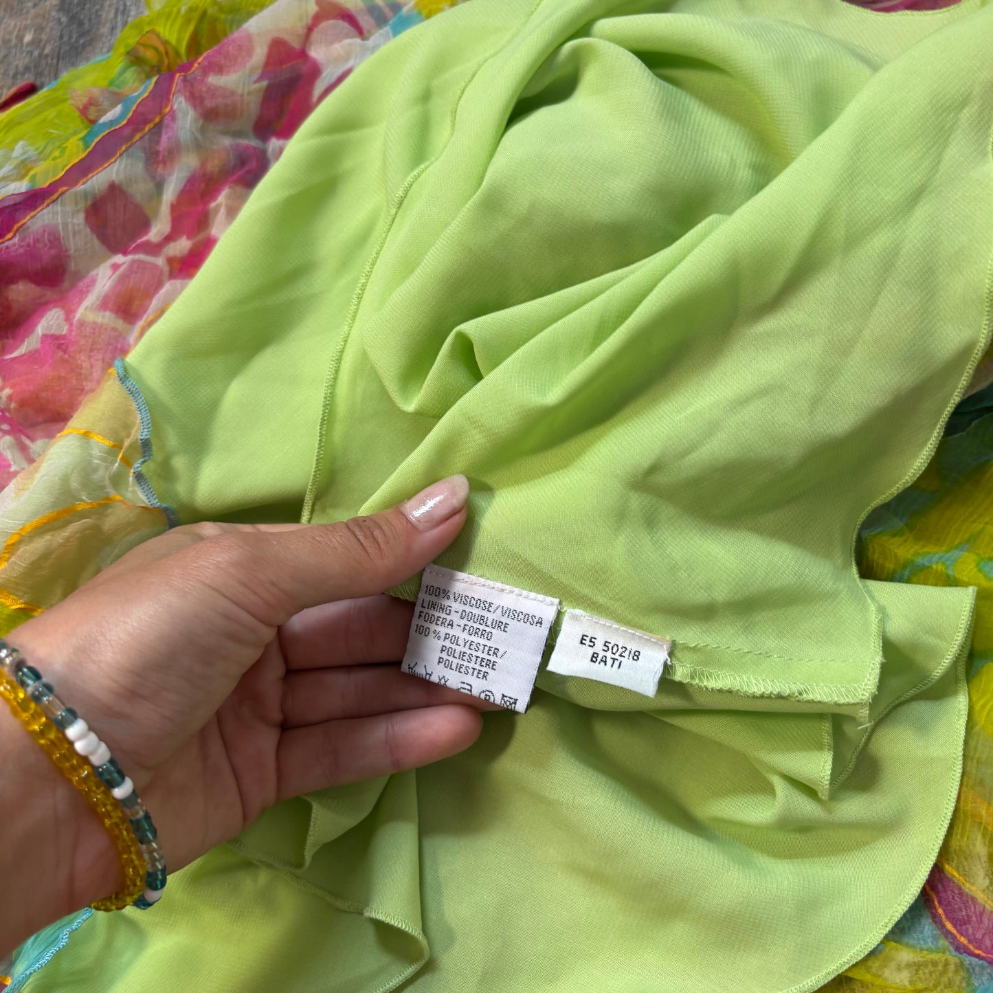 NEW Derhy midi skirt green floral tiered size S
